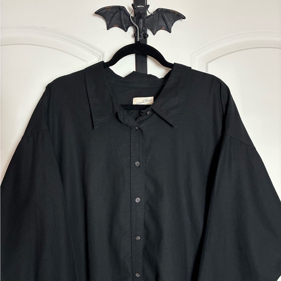 Universal Thread Black Relaxed Shirt Dress Button Up front Comfortable NWT 3X - Picture 3 of 9